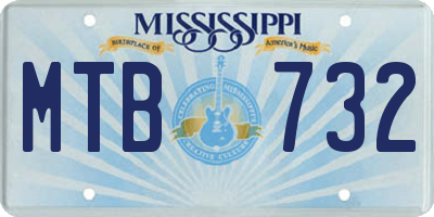 MS license plate MTB732