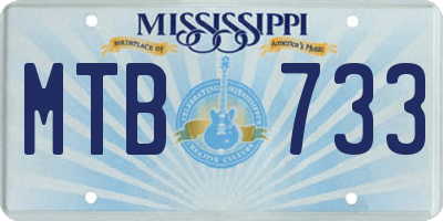 MS license plate MTB733