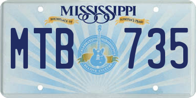 MS license plate MTB735