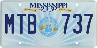 MS license plate MTB737