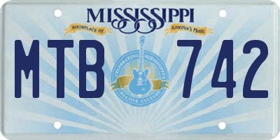 MS license plate MTB742