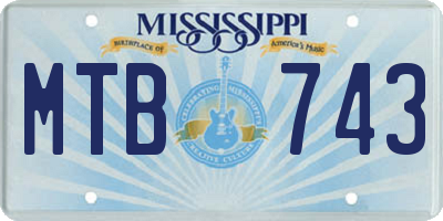 MS license plate MTB743
