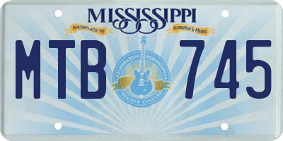 MS license plate MTB745