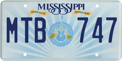 MS license plate MTB747