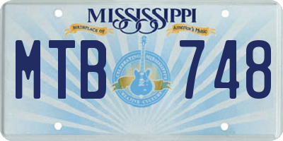 MS license plate MTB748