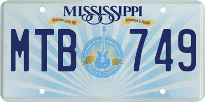 MS license plate MTB749