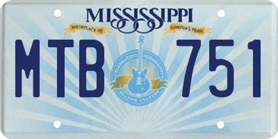 MS license plate MTB751