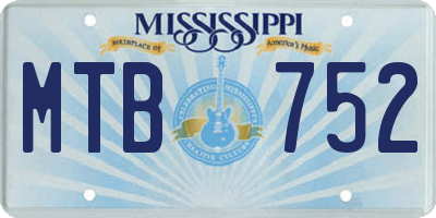 MS license plate MTB752