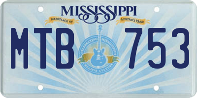 MS license plate MTB753