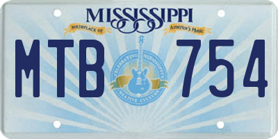 MS license plate MTB754