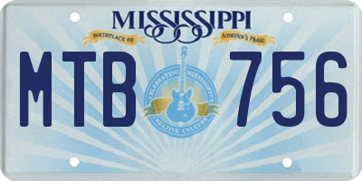 MS license plate MTB756