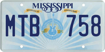 MS license plate MTB758