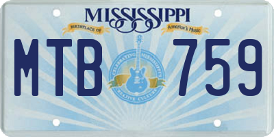 MS license plate MTB759