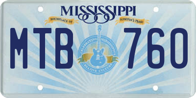 MS license plate MTB760