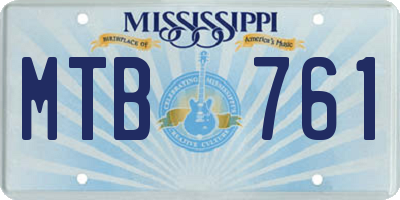 MS license plate MTB761