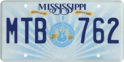 MS license plate MTB762