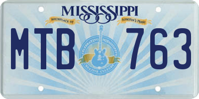 MS license plate MTB763