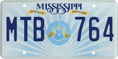 MS license plate MTB764