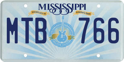 MS license plate MTB766
