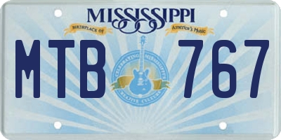 MS license plate MTB767