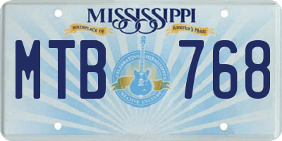 MS license plate MTB768