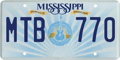 MS license plate MTB770