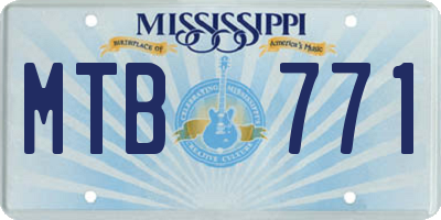MS license plate MTB771