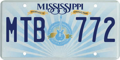 MS license plate MTB772