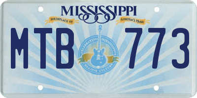 MS license plate MTB773