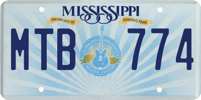 MS license plate MTB774