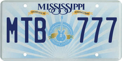 MS license plate MTB777