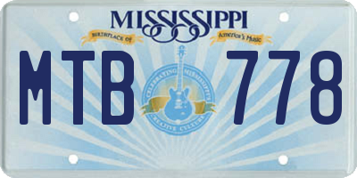 MS license plate MTB778