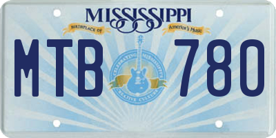 MS license plate MTB780