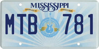 MS license plate MTB781
