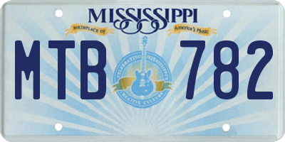 MS license plate MTB782