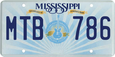 MS license plate MTB786