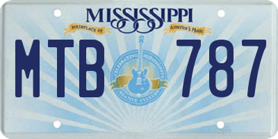 MS license plate MTB787