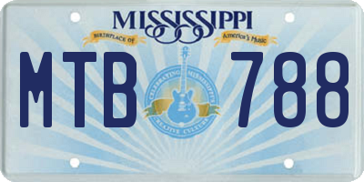 MS license plate MTB788