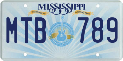 MS license plate MTB789