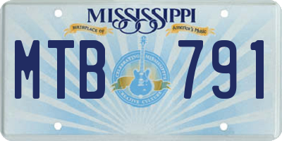 MS license plate MTB791