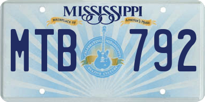 MS license plate MTB792