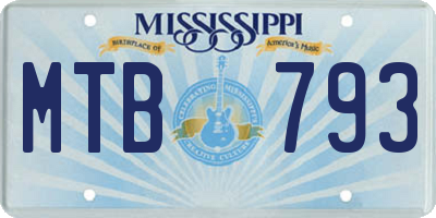 MS license plate MTB793