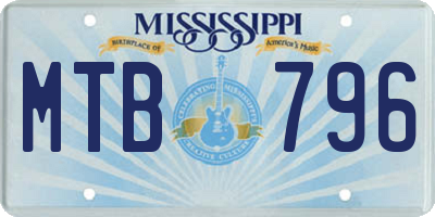 MS license plate MTB796