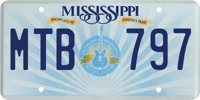MS license plate MTB797