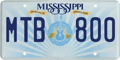 MS license plate MTB800