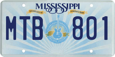 MS license plate MTB801
