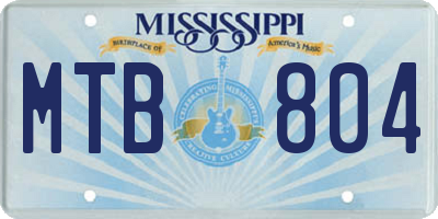 MS license plate MTB804