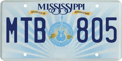 MS license plate MTB805