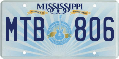 MS license plate MTB806