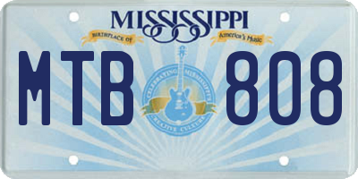 MS license plate MTB808